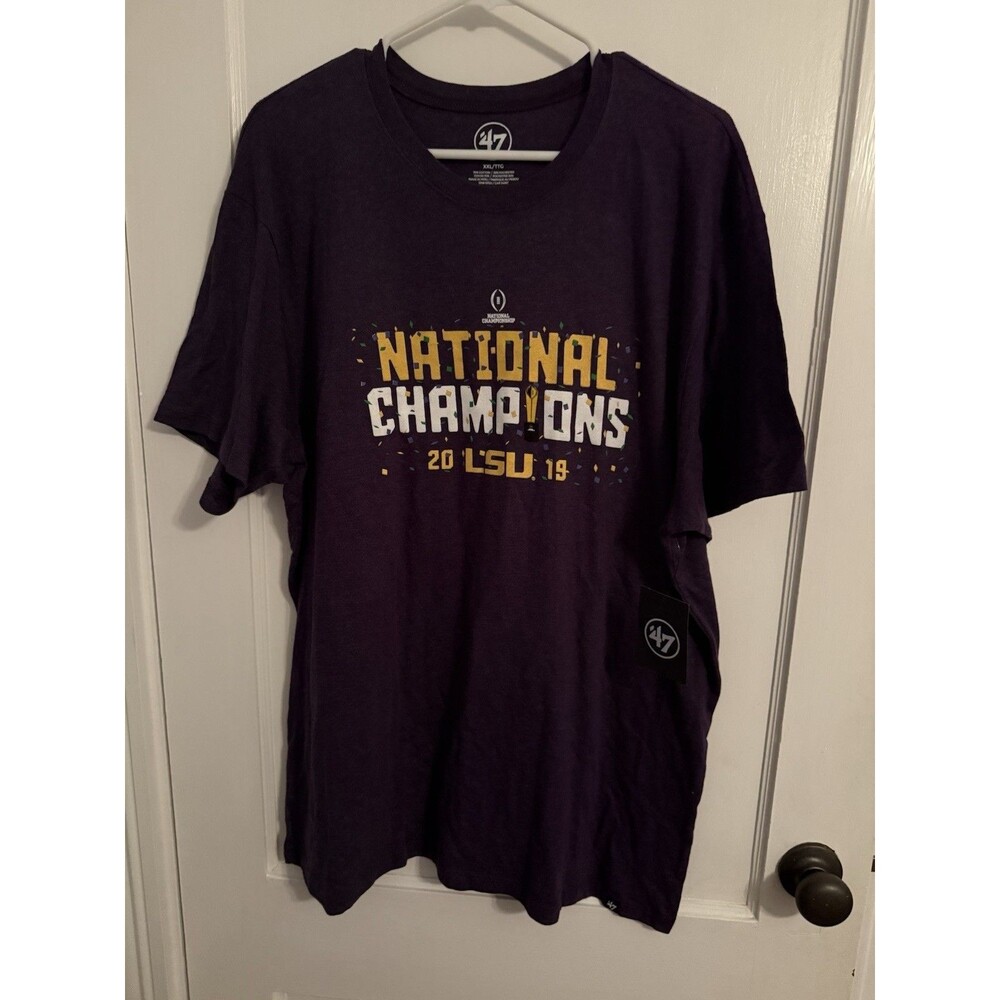 NWT 47 Brand Men's 2XL LSU Football National Champions 2019 Long Sleeve Shirt